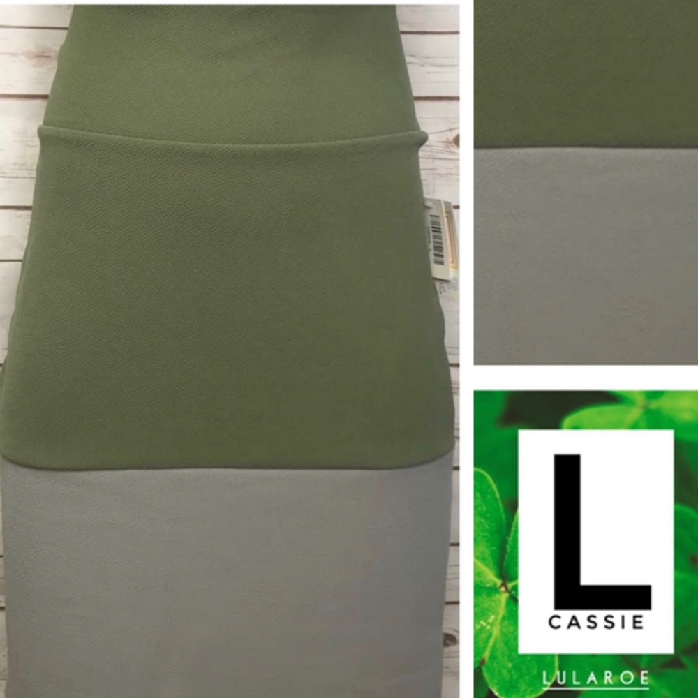 Size L color block grey/green Cassie pencil skirt